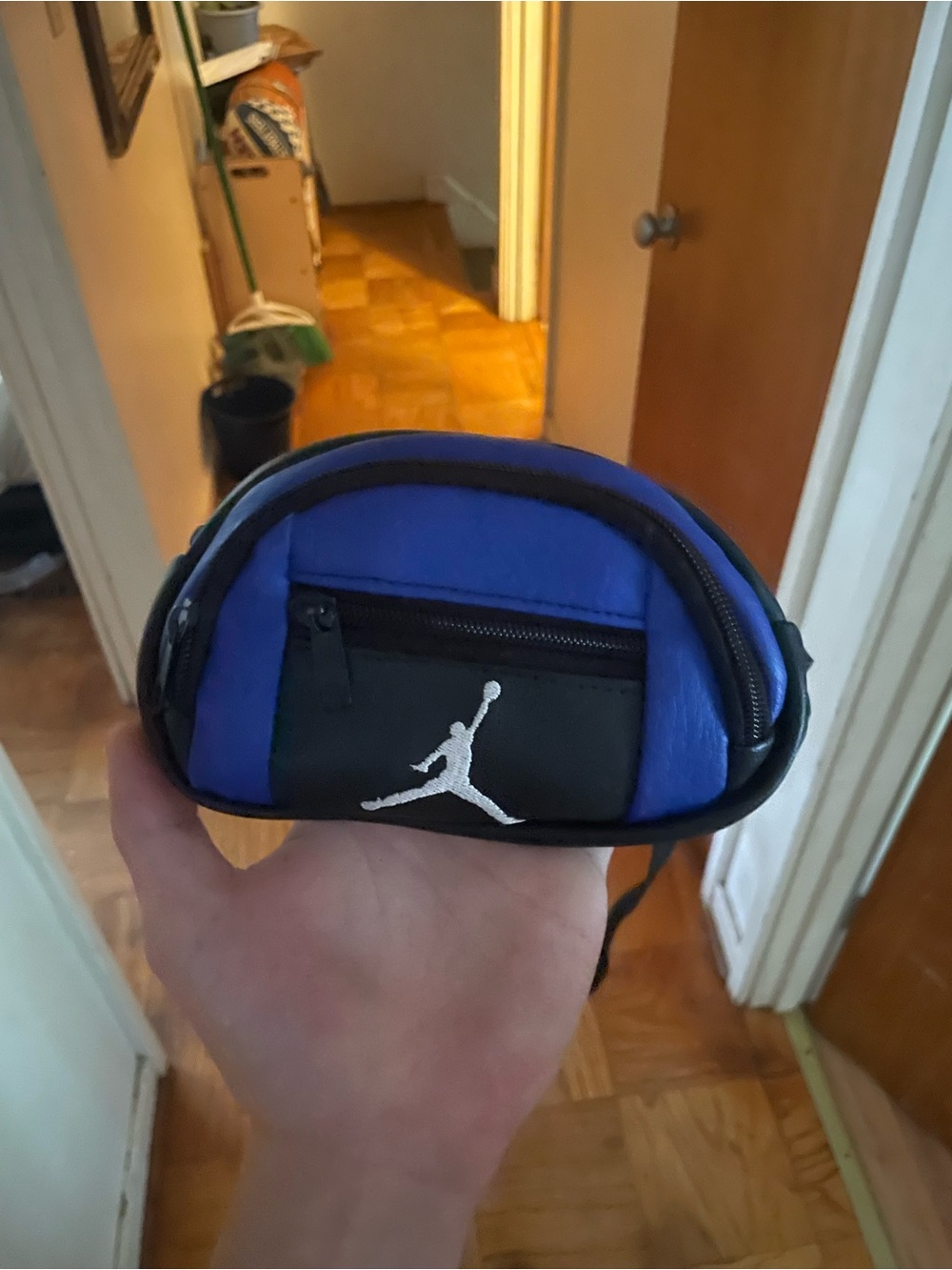 Jordan Blue and Black Mini Pouch with White Jumpman